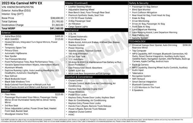 2023 Kia Carnival - $25,995