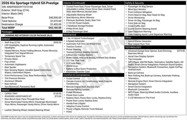 2026 Kia Sportage - $37,650