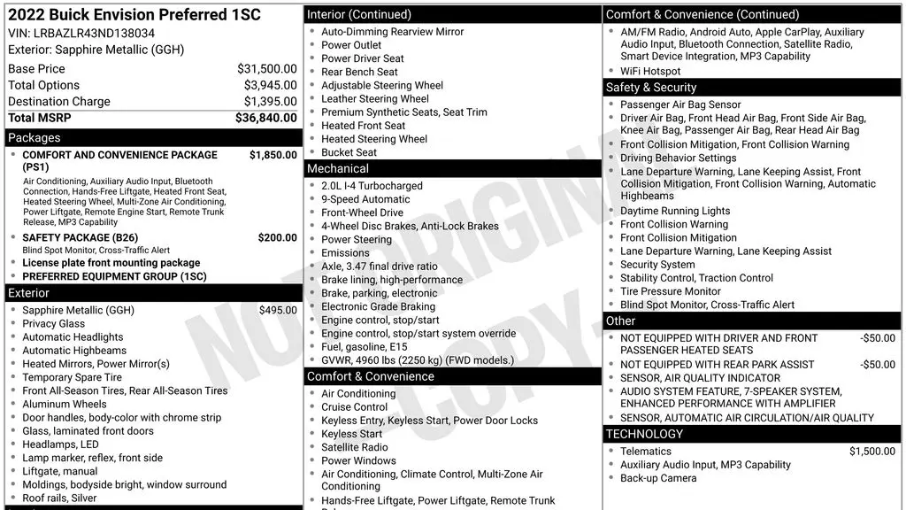 2022 Buick Envision Preferred