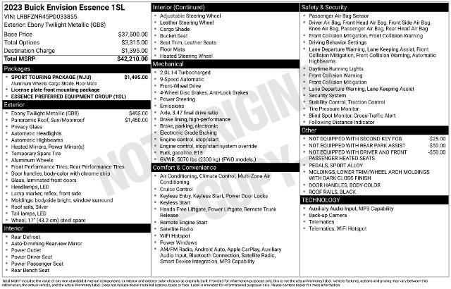2023 Buick Envision - $23,306