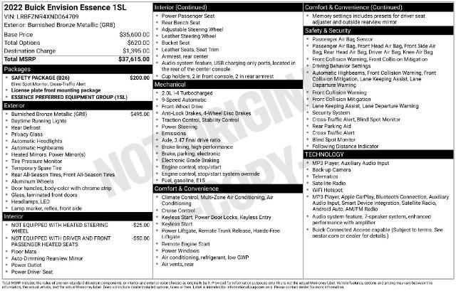 2022 Buick Envision - $19,880