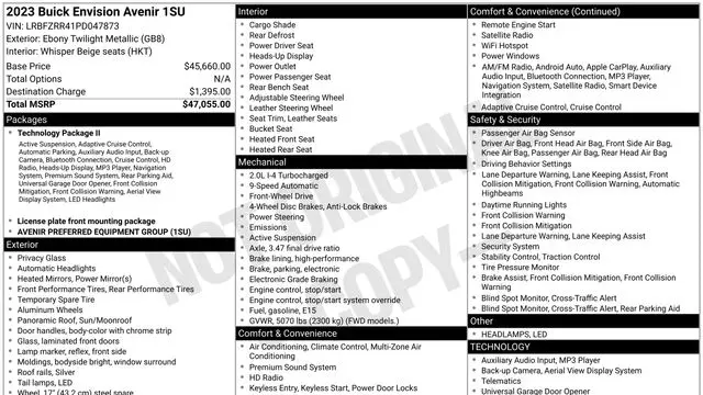 2023 Buick Envision Avenir