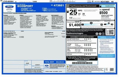 2022 Ford Ecosport AWD S 4DR Crossover