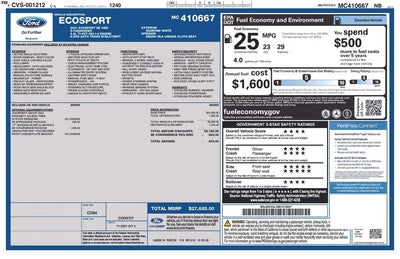 2021 Ford Ecosport AWD SE 4DR Crossover
