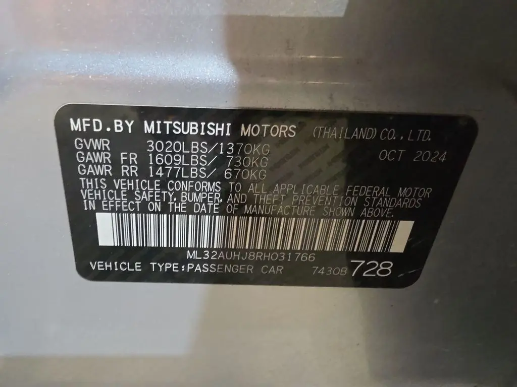 2024 Mitsubishi Mirage - $13,953