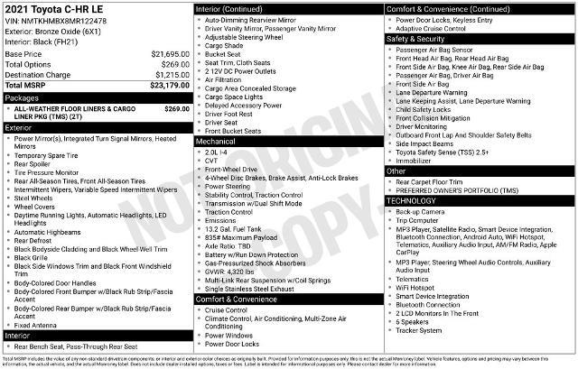 2021 Toyota C-HR - $19,585