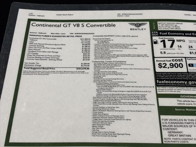 2016 Bentley Continental - $89,900