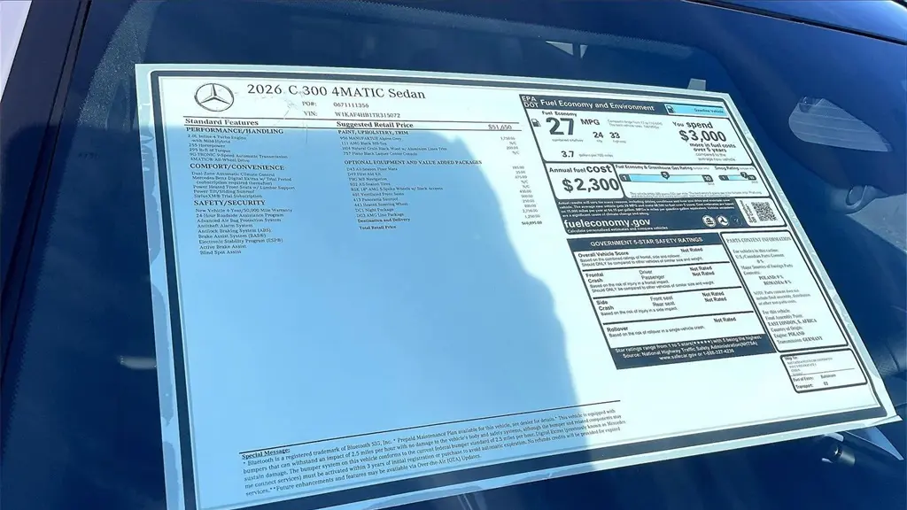 2026 Mercedes-Benz C-Class C 300 4MATIC