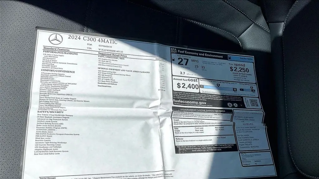 2024 Mercedes-Benz C-Class C 300 4MATIC