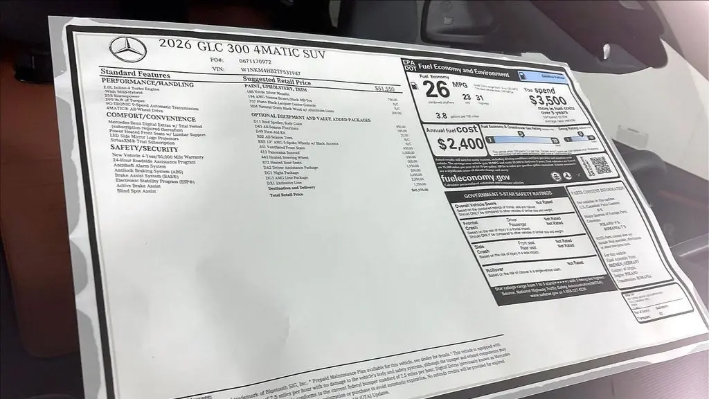 2026 Mercedes-Benz GLC GLC 300 4MATIC