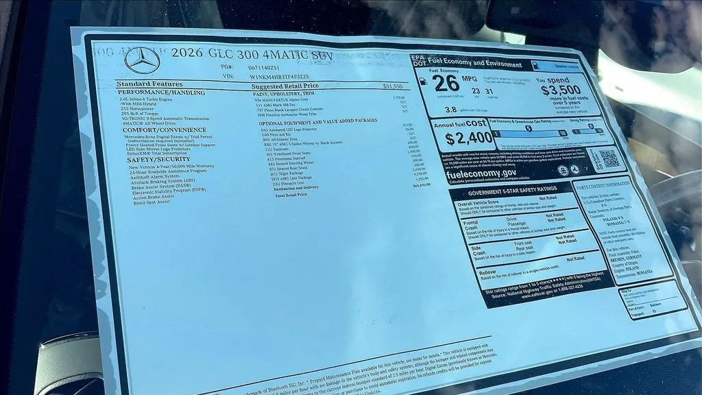 2026 Mercedes-Benz GLC GLC 300 4MATIC