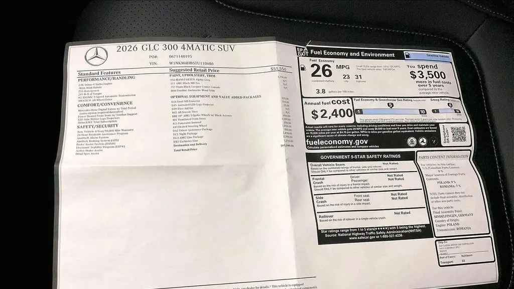 2026 Mercedes-Benz GLC GLC 300 4MATIC