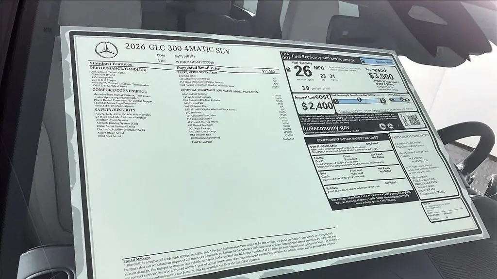 2026 Mercedes-Benz GLC GLC 300 4MATIC
