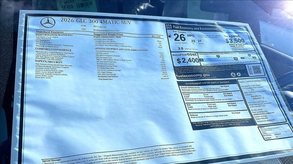 2026 Mercedes-Benz GLC GLC 300 4MATIC