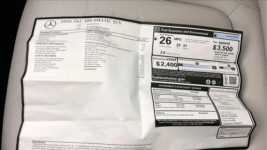 2026 Mercedes-Benz GLC GLC 300 4MATIC
