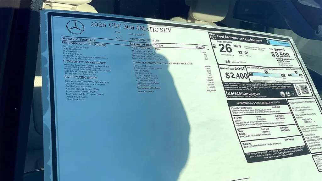 2026 Mercedes-Benz GLC GLC 300 4MATIC