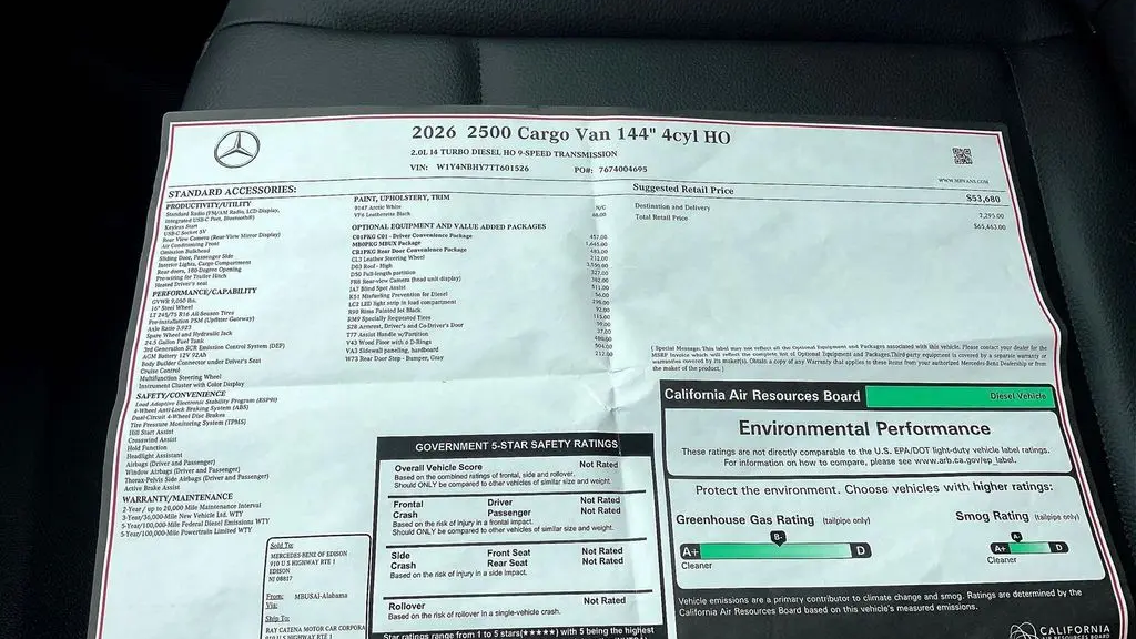 2026 Mercedes-Benz Sprinter 2500