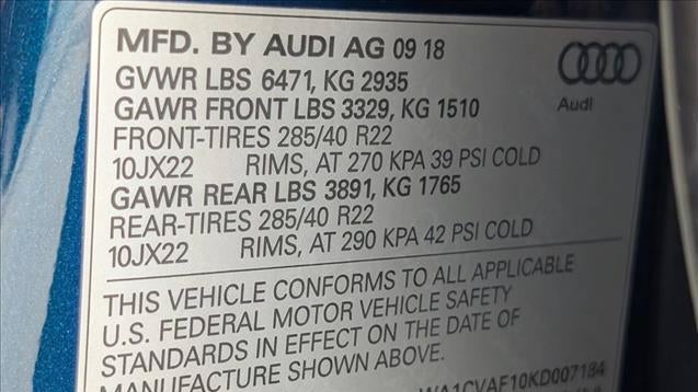 2019 Audi Q8 quattro Prestige 55 TFSI