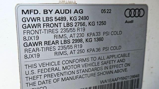 2022 Audi Q5 quattro S line Prem Plus 45 TFSI