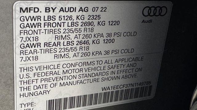 2022 Audi Q3 quattro S line Prem Plus 45 TFSI