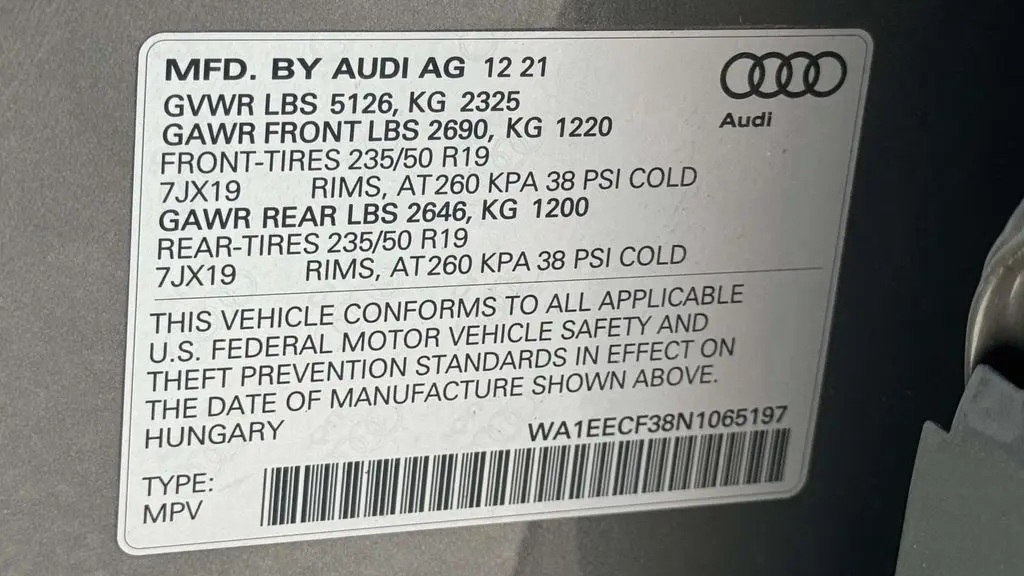 2022 Audi Q3 quattro S line Prem Plus 45 TFSI
