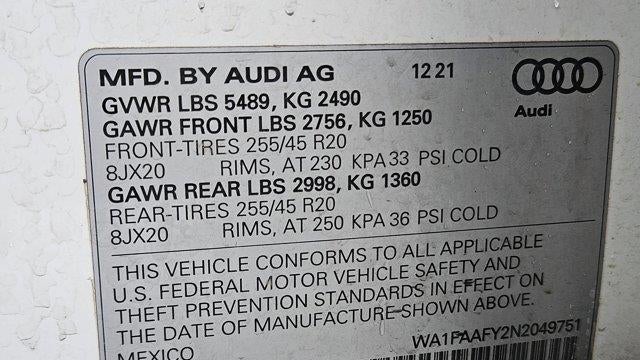 2022 Audi Q5 quattro S line Prestige 45 TFSI