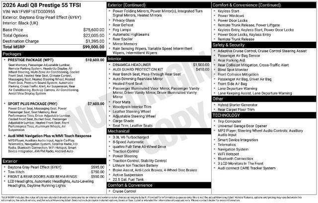 2026 Audi Q8 - $69,290