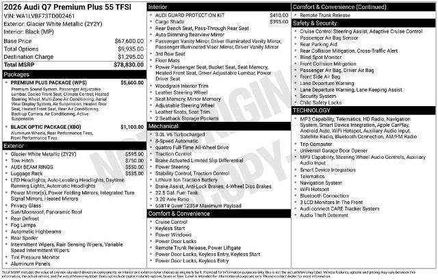 2026 Audi Q7 - $59,290
