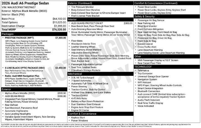 2026 Audi A6 - $57,290