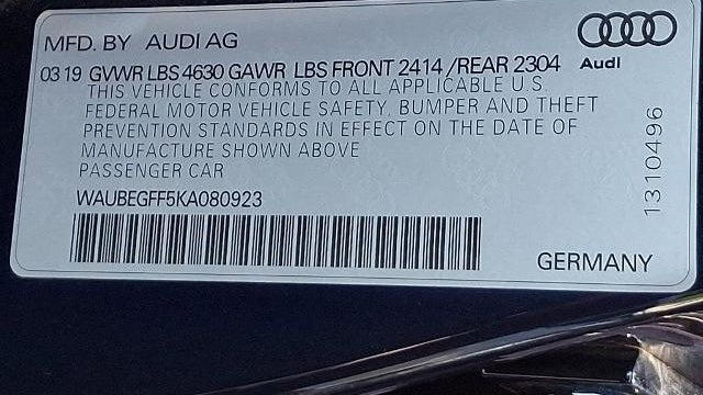 2019 Audi A3 quattro Premium 45 TFSI