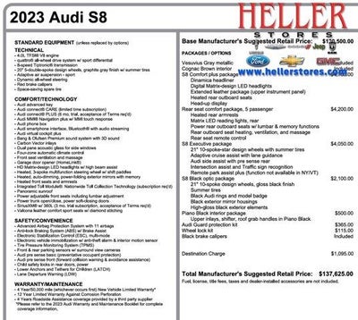 2023 Audi S8 AWD 4.0T Quattro 4DR Sedan