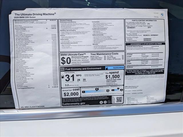 2026 BMW 330i - $52,022