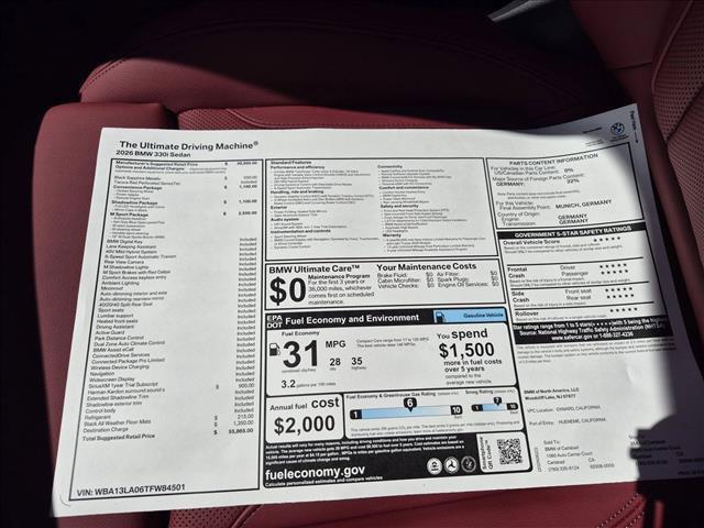 2026 BMW 330i - $55,987
