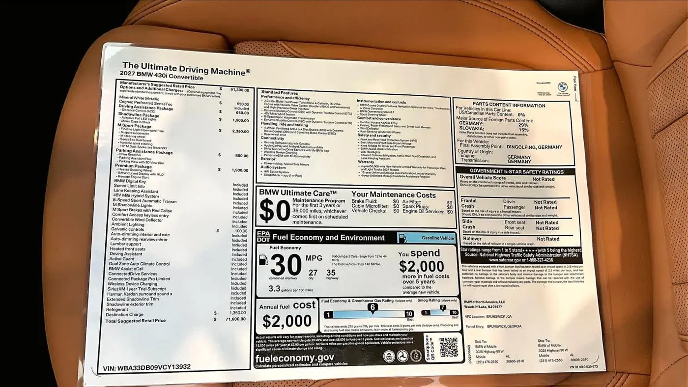 2027 BMW 4 Series 430i