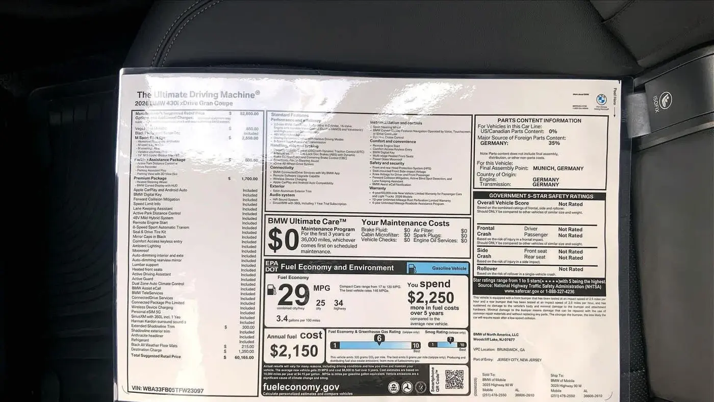 2026 BMW 4 Series 430i xDrive Gran Coupe