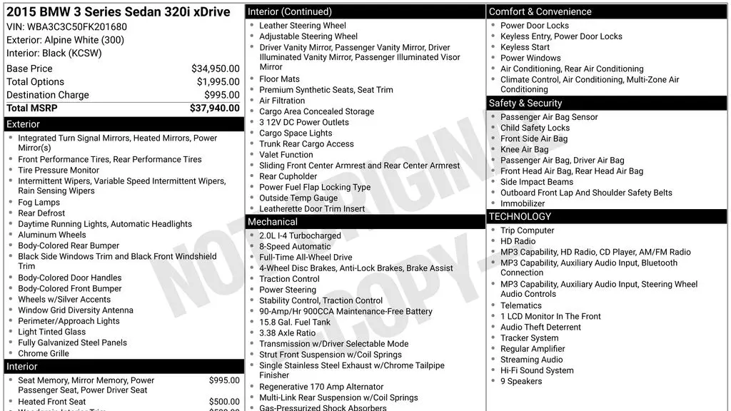2015 BMW 3 Series 320i xDrive