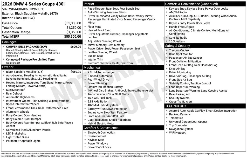 2026 BMW 430i - $41,628