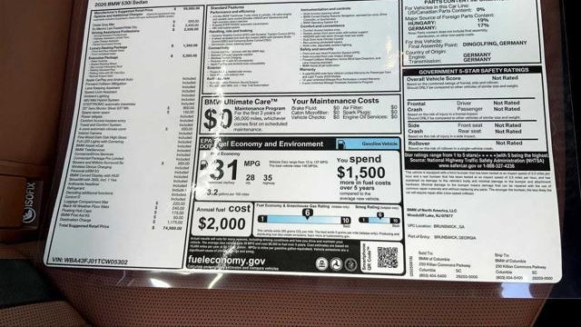 2026 BMW 5 Series 530i