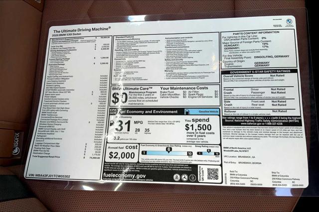 2026 BMW 530i - $59,777