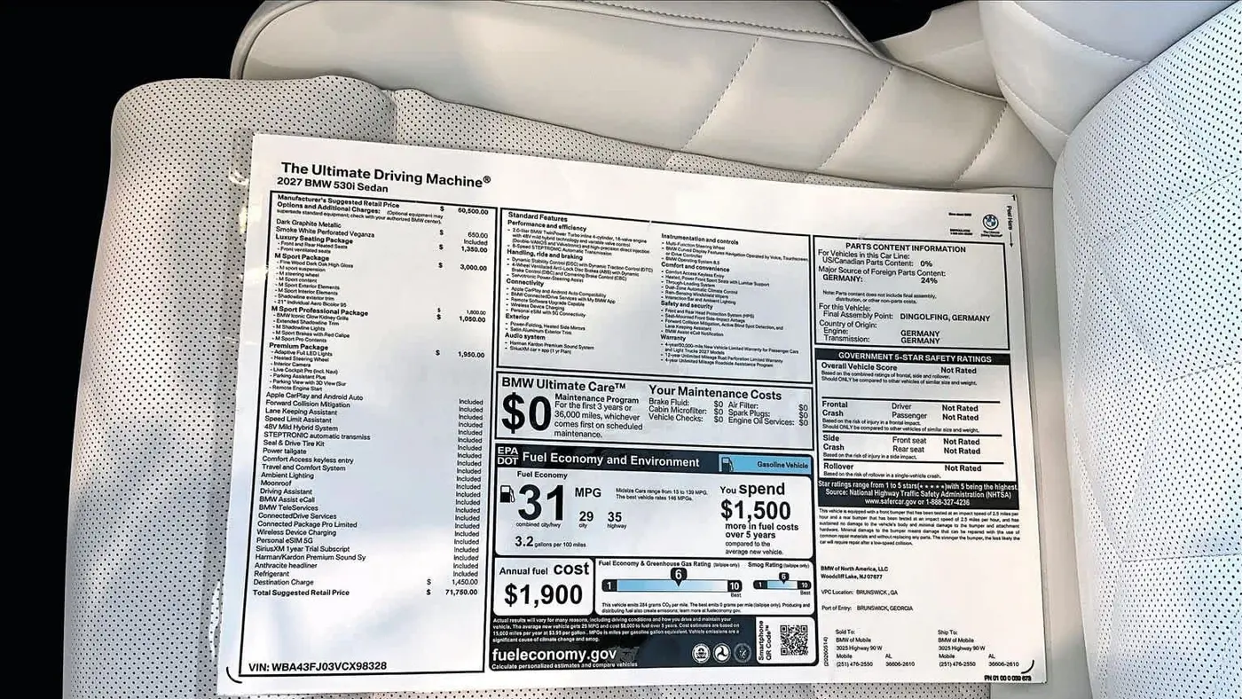 2027 BMW 5 Series 530i