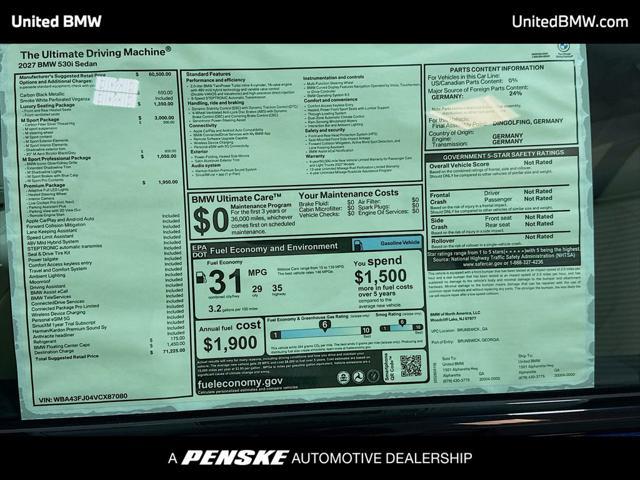 2027 BMW 530i - $68,994
