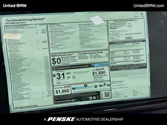 2027 BMW 530i - $67,994