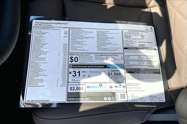 2026 BMW 530i - $62,777