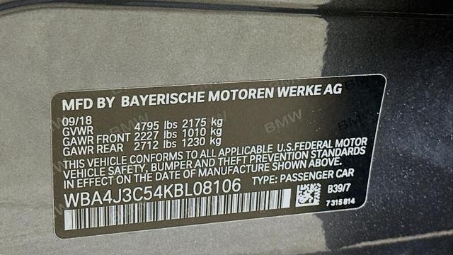 2019 BMW 4 Series 430i xDrive Gran Coupe