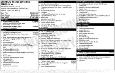 Photo of a 2023 BMW 4 Series AWD M440I Xdrive 2DR Convertible for sale