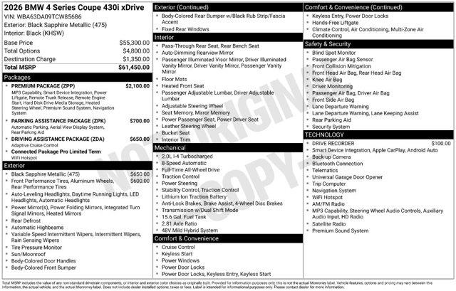 2026 BMW 430i - $47,896