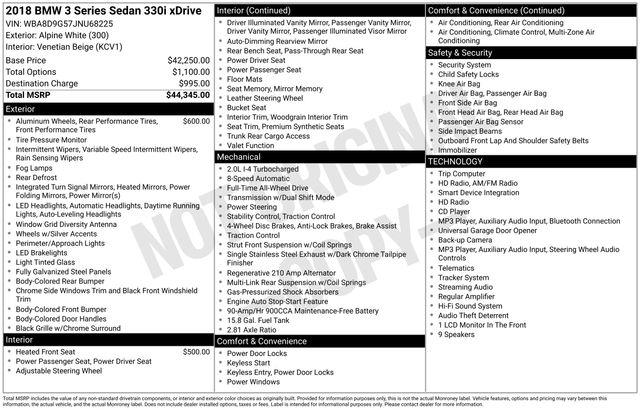 2018 BMW 330i - $17,579