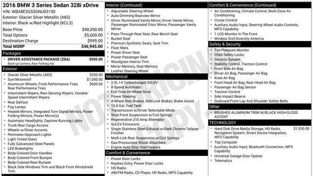 2016 BMW 3 Series 328i xDrive