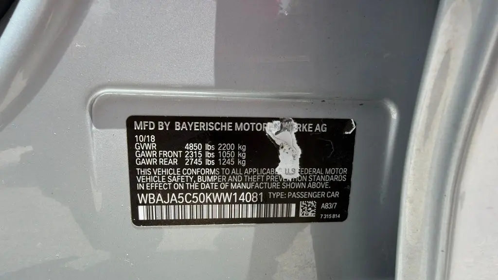 2019 BMW 5 Series 530i