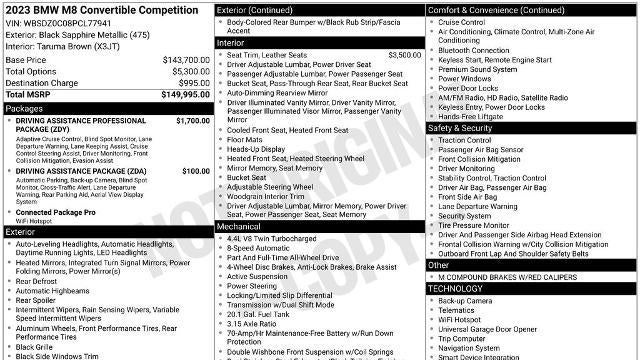 2023 BMW M8 Competition